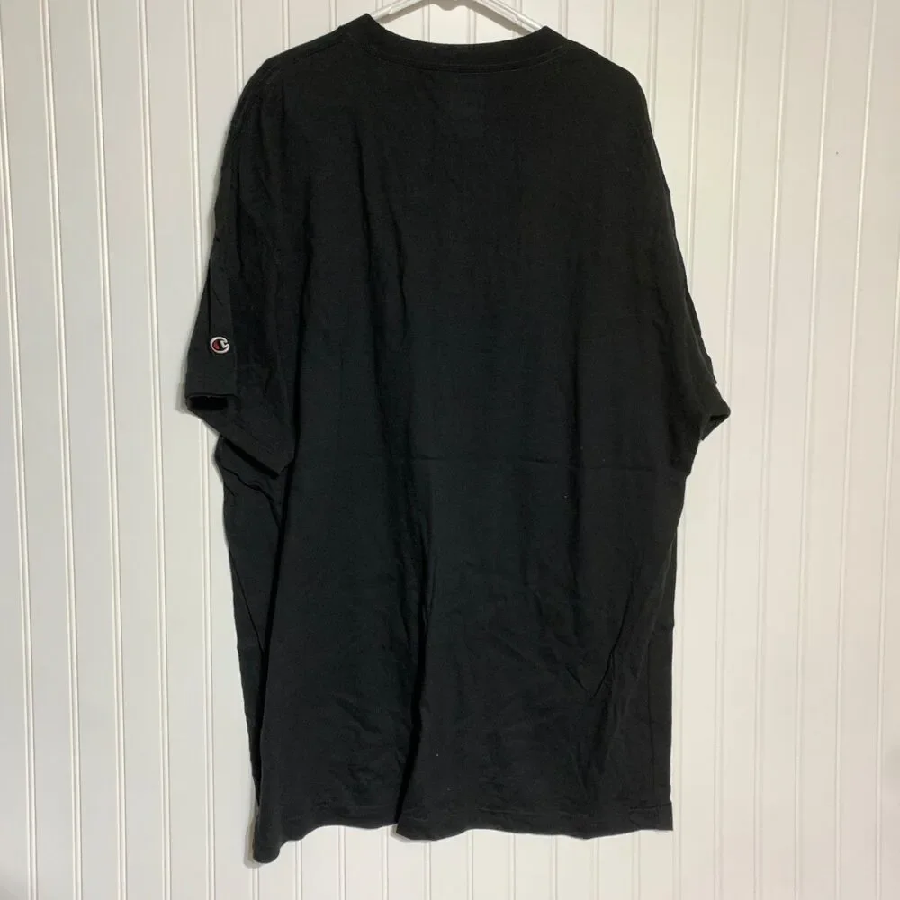 Champion Mens Cotton Casual Crew Neck Logo T-Shirt Black Size 3XB - Picture 2 of 5